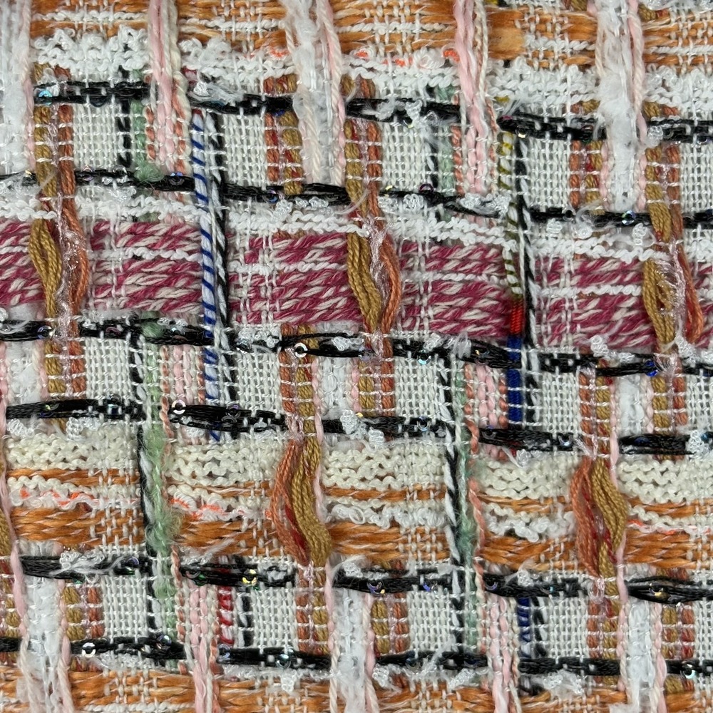 St John Raised Tweed Knit Dress Size 6 Melon Pink Plaid Sleeveless Luxury NWT - Picture 8 of 10
